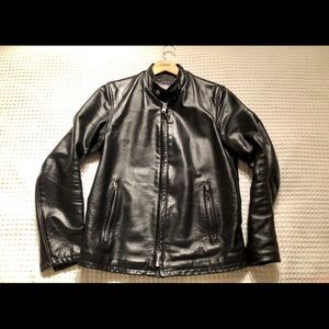 Schott cowhide casual racer leather jacket